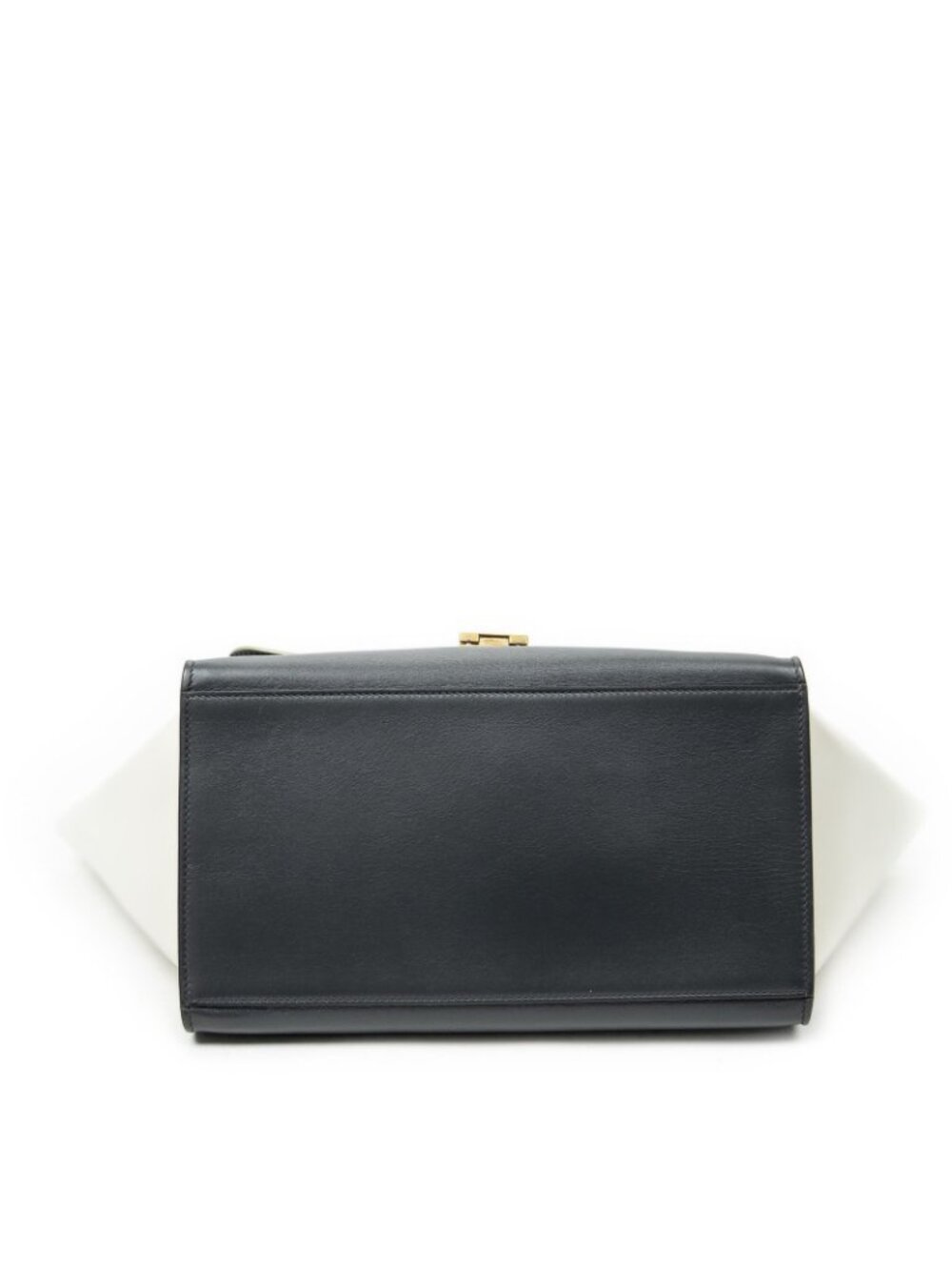 Celine Tricolor Trapeze Gray Light Green Ivory Calfskin Leather Messenger - Picture 6 of 10